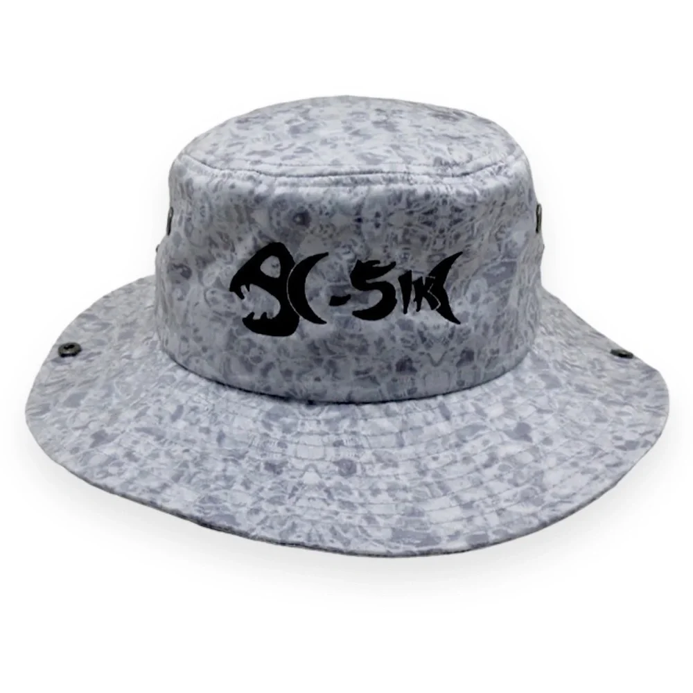 C-Sik Grey Ripple Fishing Hat Sun Outdoor Black Skeleton Embroidered Logo Bucket